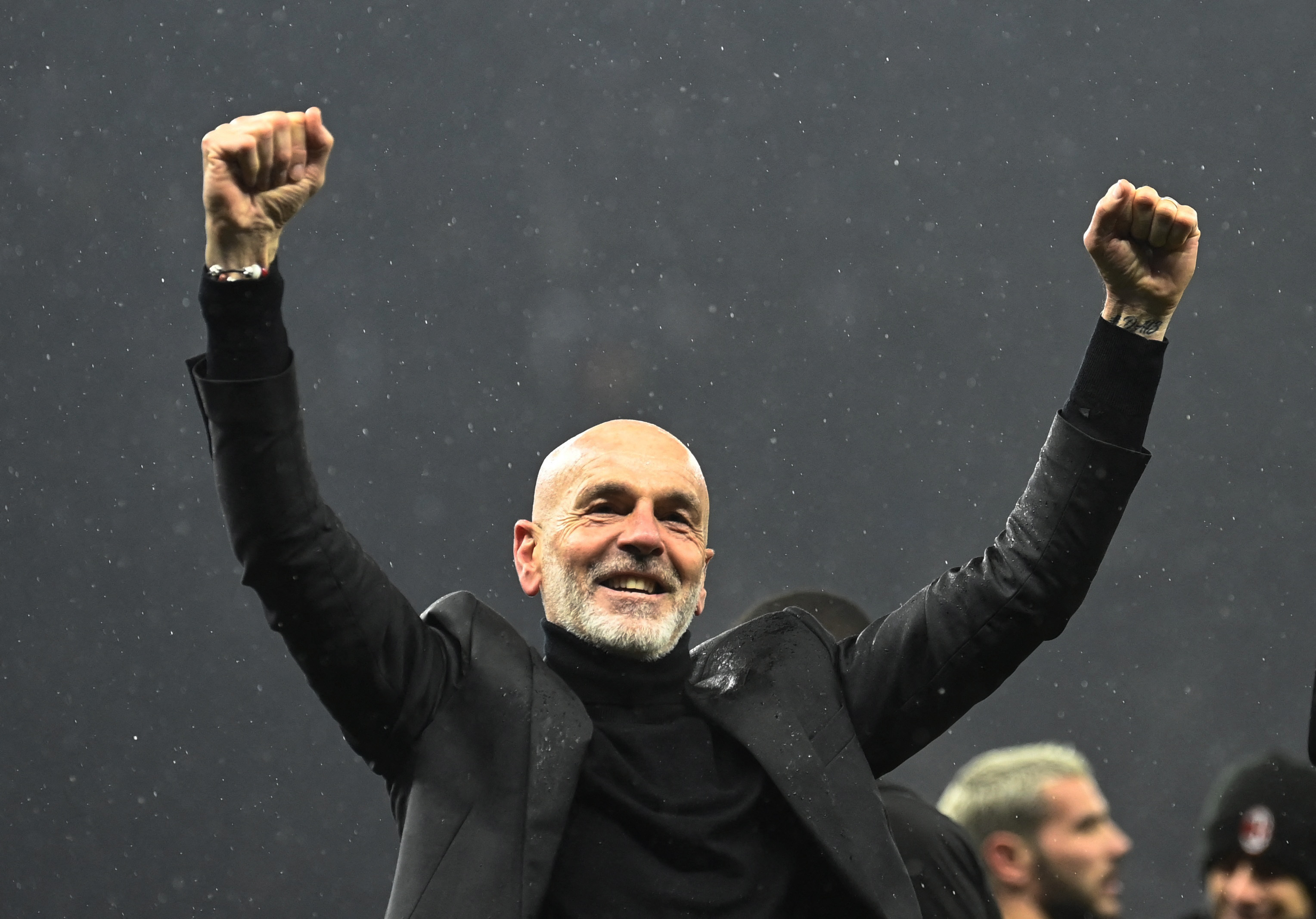 AC Milan coach Stefano Pioli celebrates after the match REUTERS/Toby Melville