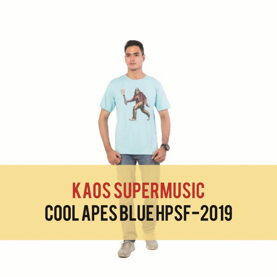 image Kaos Pria Oblong Supermusic Event COOL APES BLUE - HPSF 2019`